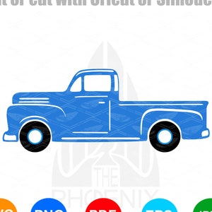 Vintage blue farm truck SVG Instant Digital Download File Home decor Christmas decor and Holiday Decoration