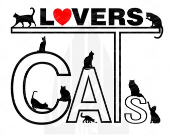 ¿Amantes de los gatos SVG| Animales - amantes de los gatos Archivo SVG para Cricut Descarga digital instantánea Archivo digital