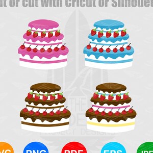 Birthday cakes Bundle SVG - Birthday | Texte à la main | SVG file for Cricut Digital Download Digital File