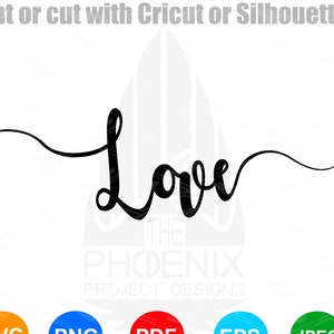 Love SVG | Hand lettered cursive text | SVG file for Cricut Digital Download Digital File