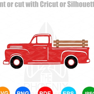 Vintage red farm truck SVG Instant Digital Download File Home Decoration