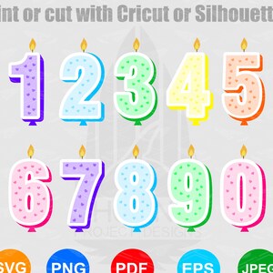 Birthday candles Bundle SVG - Birthday | Texte à la main | SVG file for Cricut Digital Download Digital File