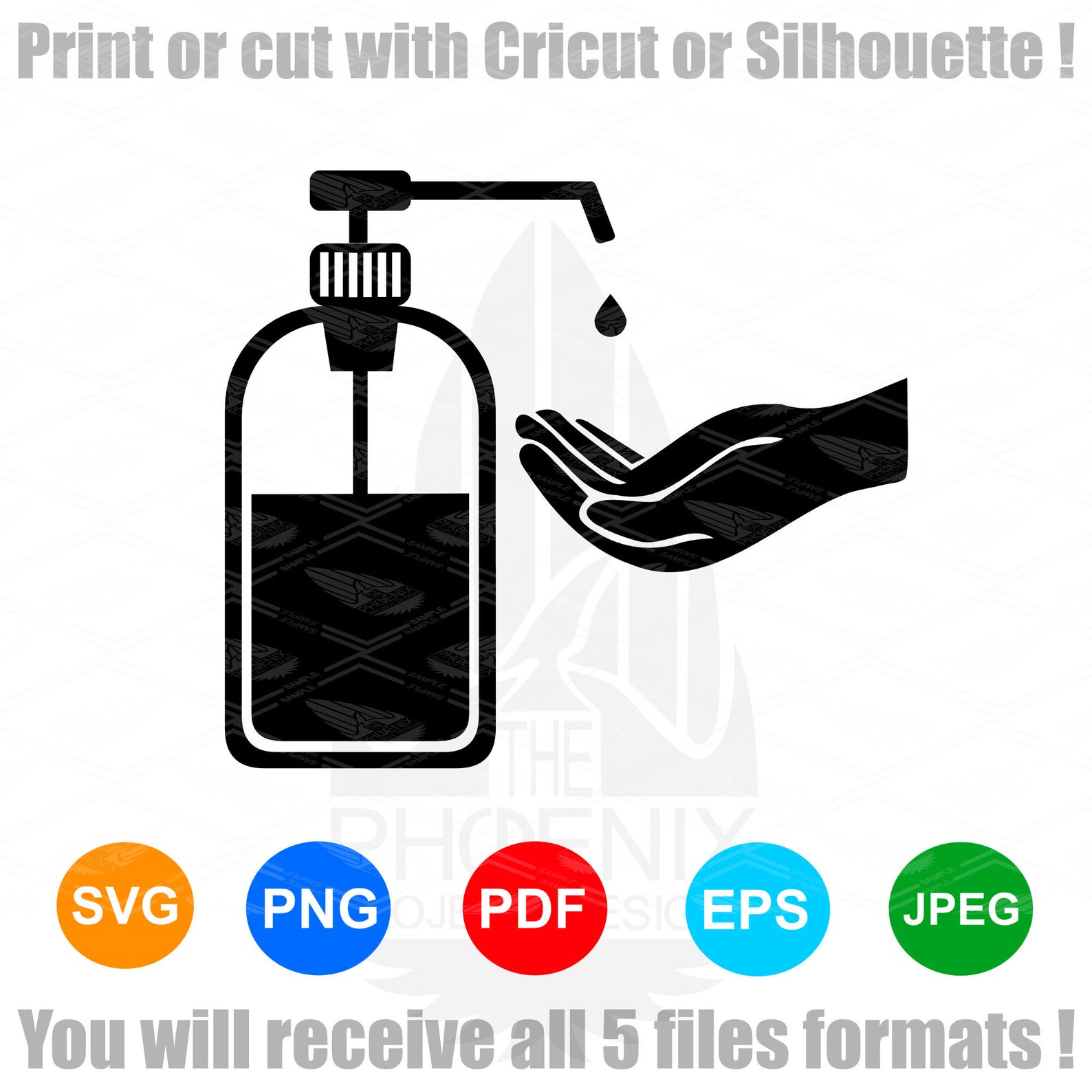 Hand sanitizer SVG covid sanitizer SVG file for Cricut | Etsy