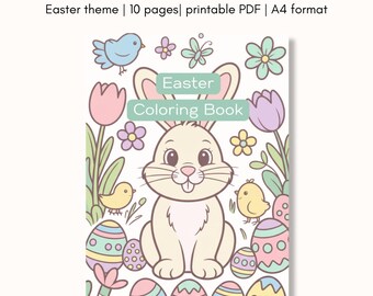 Easter Coloring Book for Kids, Printable Easter Pages, Instant Download A4 PDF size, Digital file, Instant Download