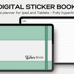 Landscape minimalist Digital Sticker book - Boho undated digital planner with digital stickers pre cropped png and goodnotes files