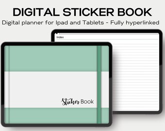 Landscape minimalist Digital Sticker book - Boho undated digital planner with digital stickers pre cropped png and goodnotes files