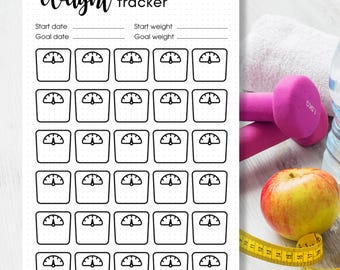 Weight Loss Tracker Printable | Fitness & Diet Tracker | Weight Chart | Fitness Planner Insert | PDF file in US Letter, A4 and A5 size