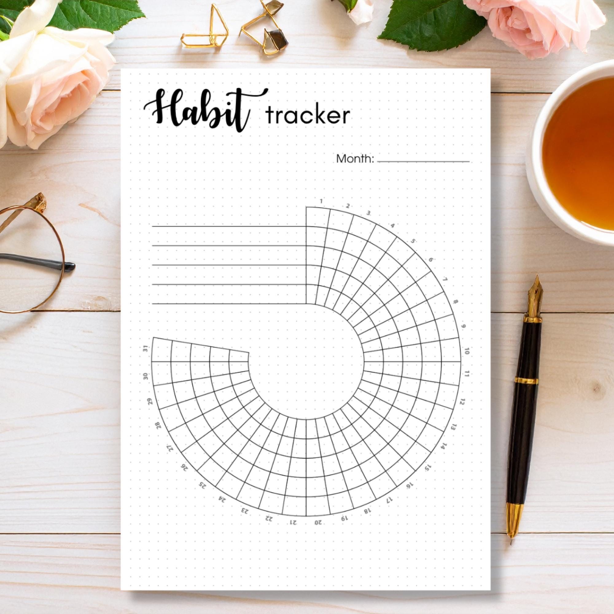 Monthly Habit Tracker Printable | Bullet Journal Printable | Minimalist ...