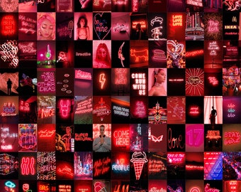 picture Edgy Red Neon Aesthetic Collage neon art collage etsy