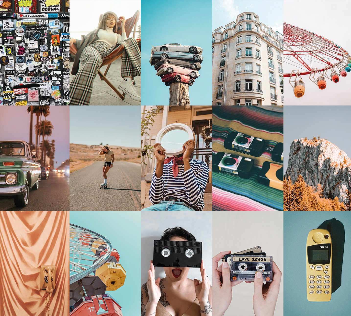 Vintage Aesthetic Wall Collage Kit Retro Wall Collage Kit Etsy