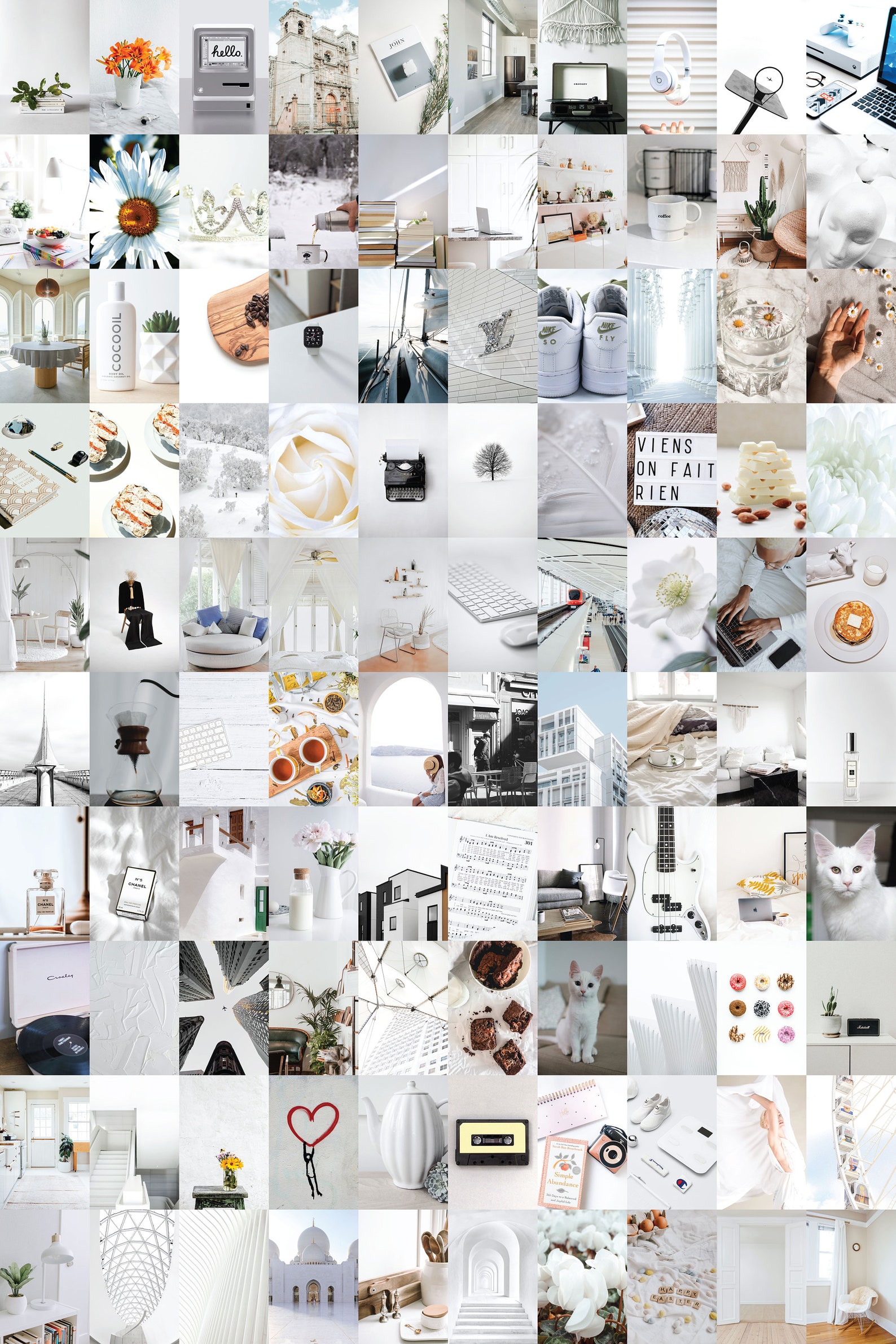 114pcs White aesthetic wall collage Boujee white photo wall Etsy