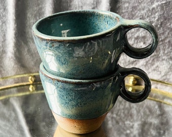 Handmade Ceramic Cup | Espresso Mug | Wheelthrown Espresso Cup | Coffee lover | Holiday gift | Textured Cup | Microwave & Dishwasher Safe