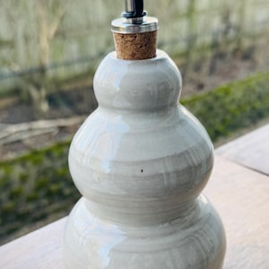 Handmade Ceramic Oil Pourer | 14 oz Oil Bottle | Kitchen Essentials | Holiday gift | White Oil Bottle w/ Spout | Microwave & Dishwasher Safe