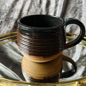 Handmade Ceramic Mug | 16 oz Coffee mug | Wheelthrown Mug | Coffee lover | Holiday gift | Textured Mug | Microwave & Dishwasher Safe