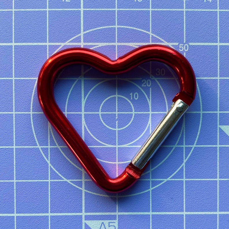 Heart Carabiner Heart Shaped Carabiner Keyring Keychain Etsy