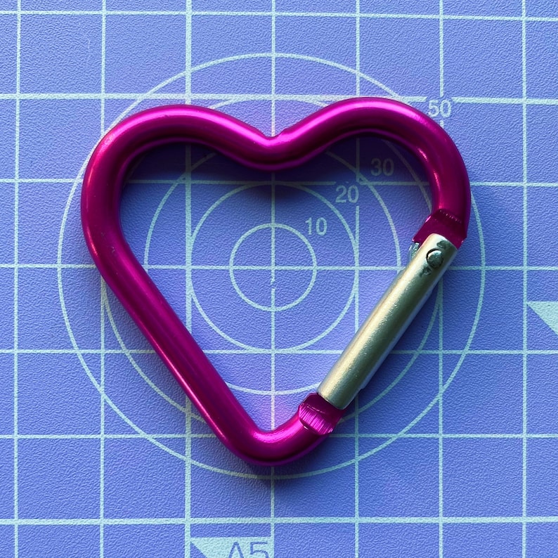 Heart Carabiner Heart Shaped Carabiner Keyring Keychain Etsy