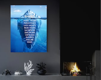 Iceberg Of Success Motivational Canvas Wall Art