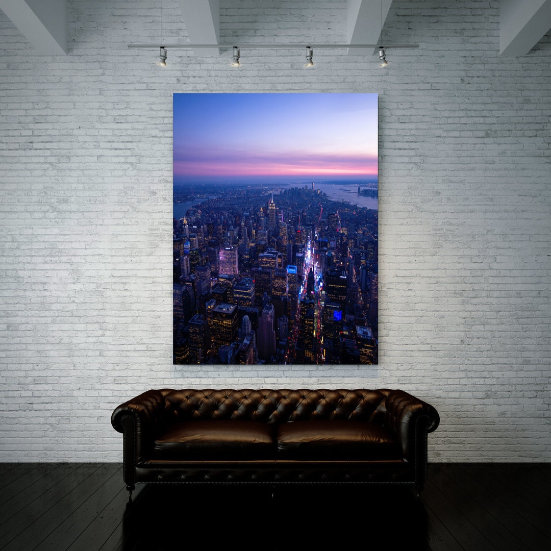 New York Skyline Canvas Wall Art Etsy