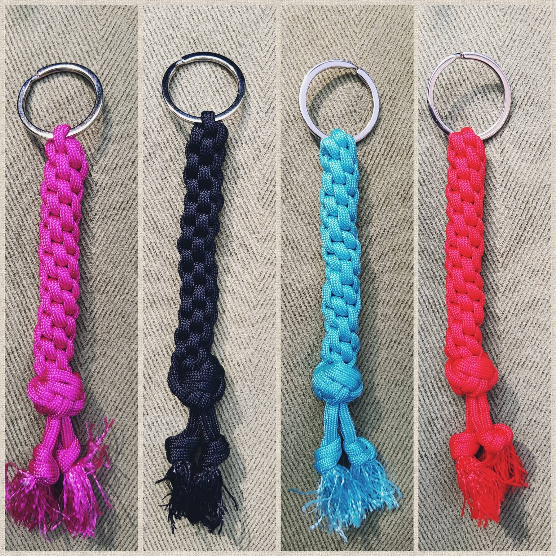 Keychain made of paracord round Etsy