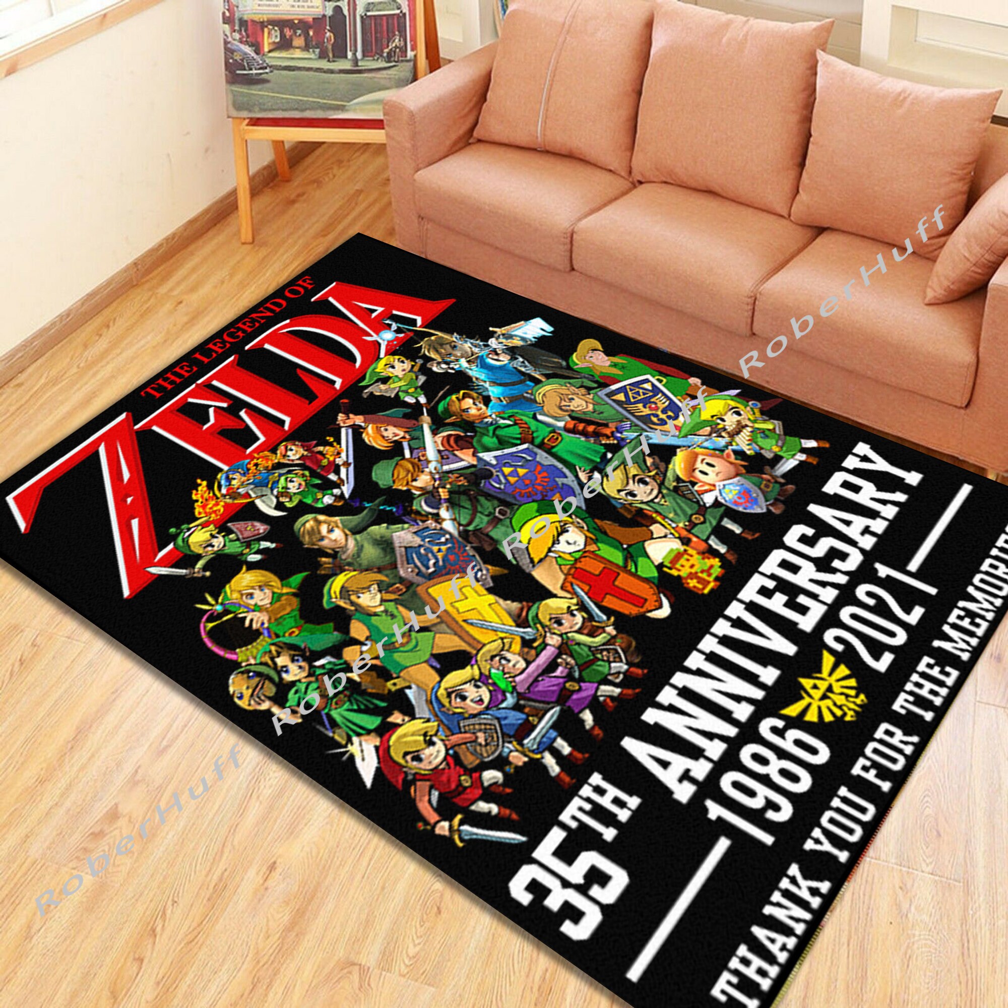 The Legend of Zelda rug 35th Anniversary 19862021 Game Etsy