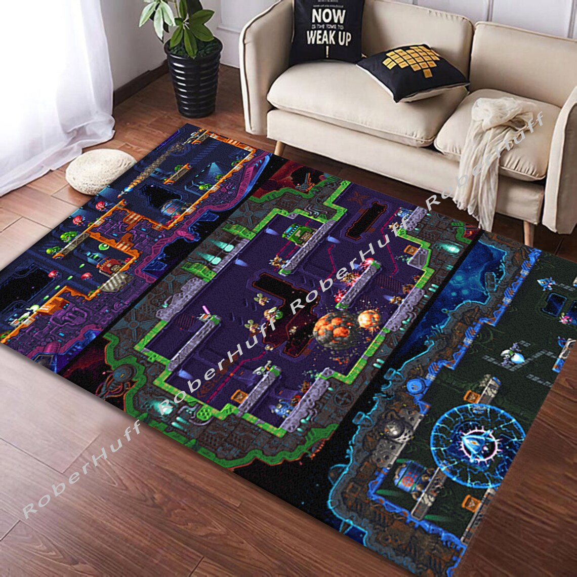 Arcade Game rug Gamer Room Play Room Game Plush Floor Carpet Etsy