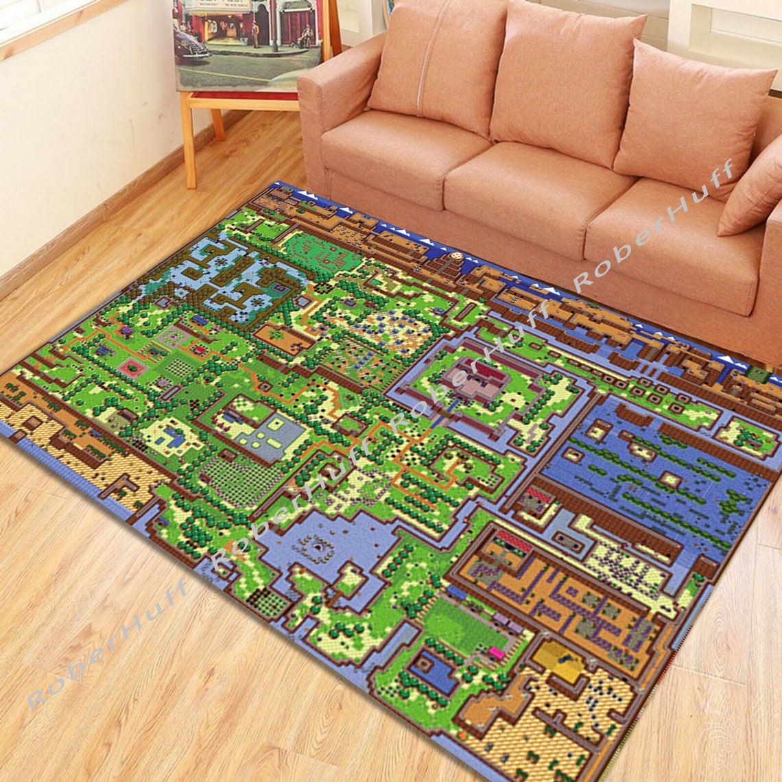 Link's Awakening Full Map Rug Zelda Map The Legend of Etsy