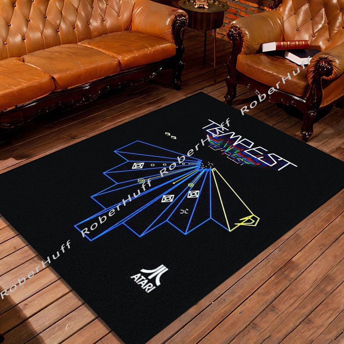 Arcade Tempest Game Rug Game Plush Floor Carpet Decor Etsy