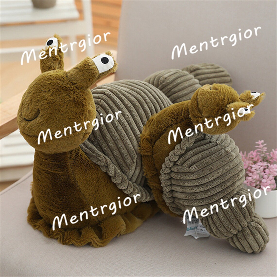 Adorable Green Snail Stuffed Plush Toys Cute Cartoon Snail Etsy