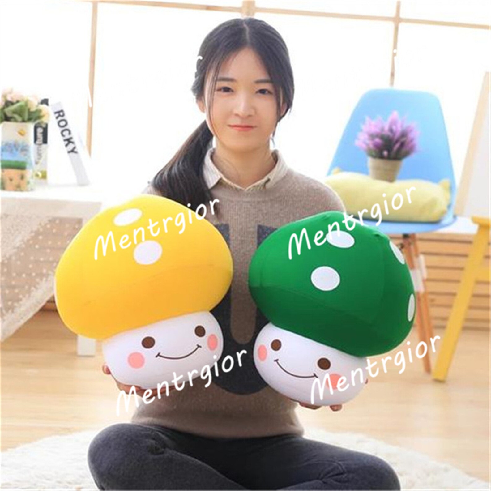 Cute Mushroom Pillow Stuffed Plush 7 Colors Adorable Soft Etsy