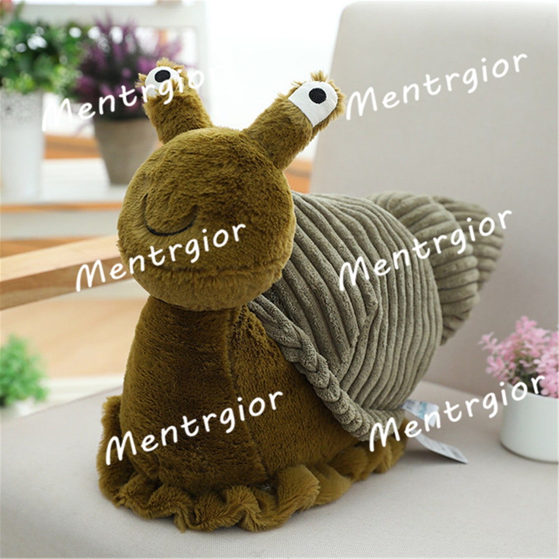Adorable Green Snail Stuffed Plush Toys Cute Cartoon Snail Etsy