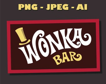 Willy Wonka and The Chocolate Factory Wonka Bar Logo Novelty Metal Vanity Tag License Plate Willy Wonka and The Chocolate Factory Wonka Bar Logo Novelty Metal Vanity Tag License Plate