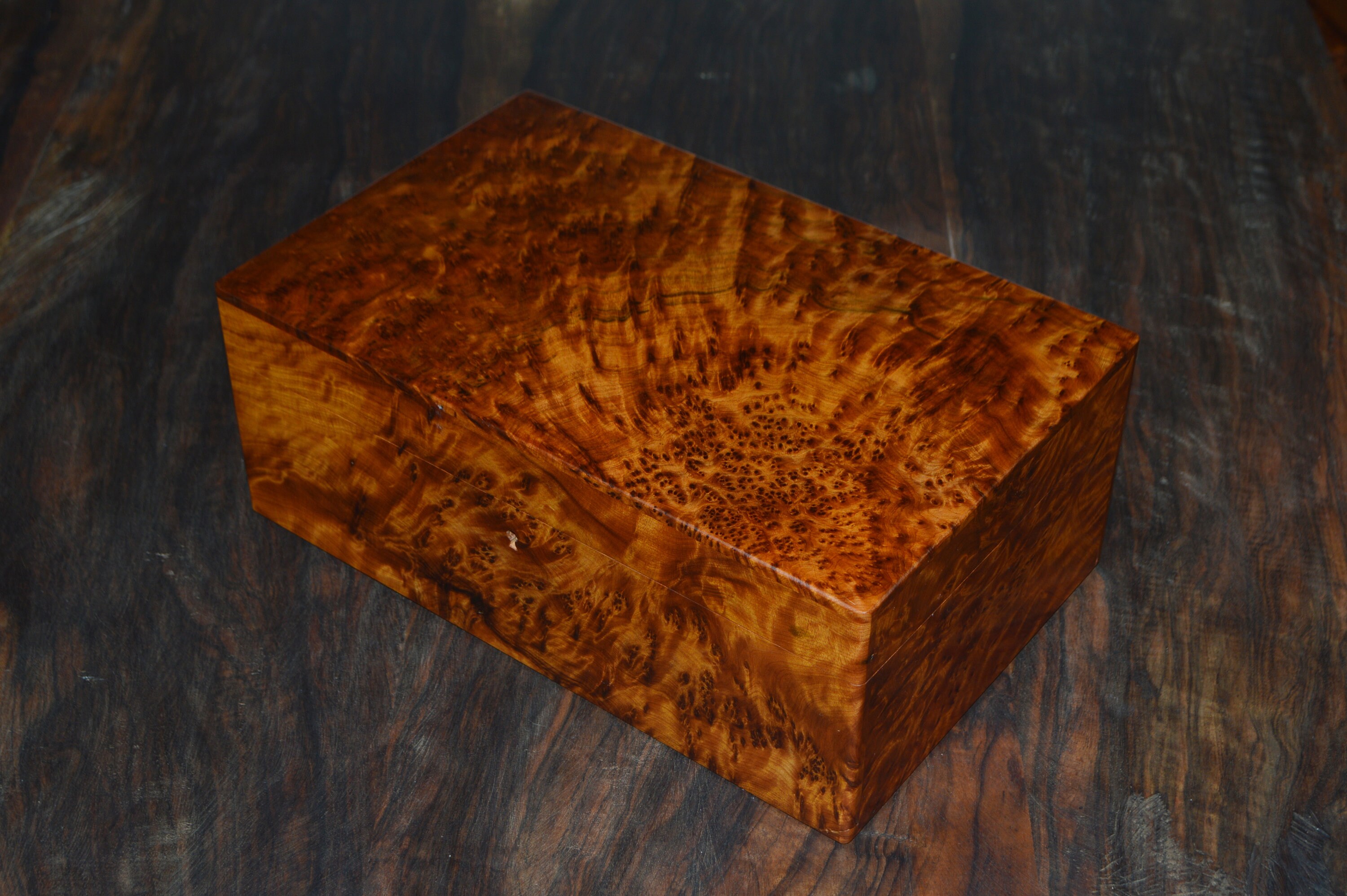 Big Wooden Jewelry Box Made of Burl Wood,large Jewelry Box Handcrafted