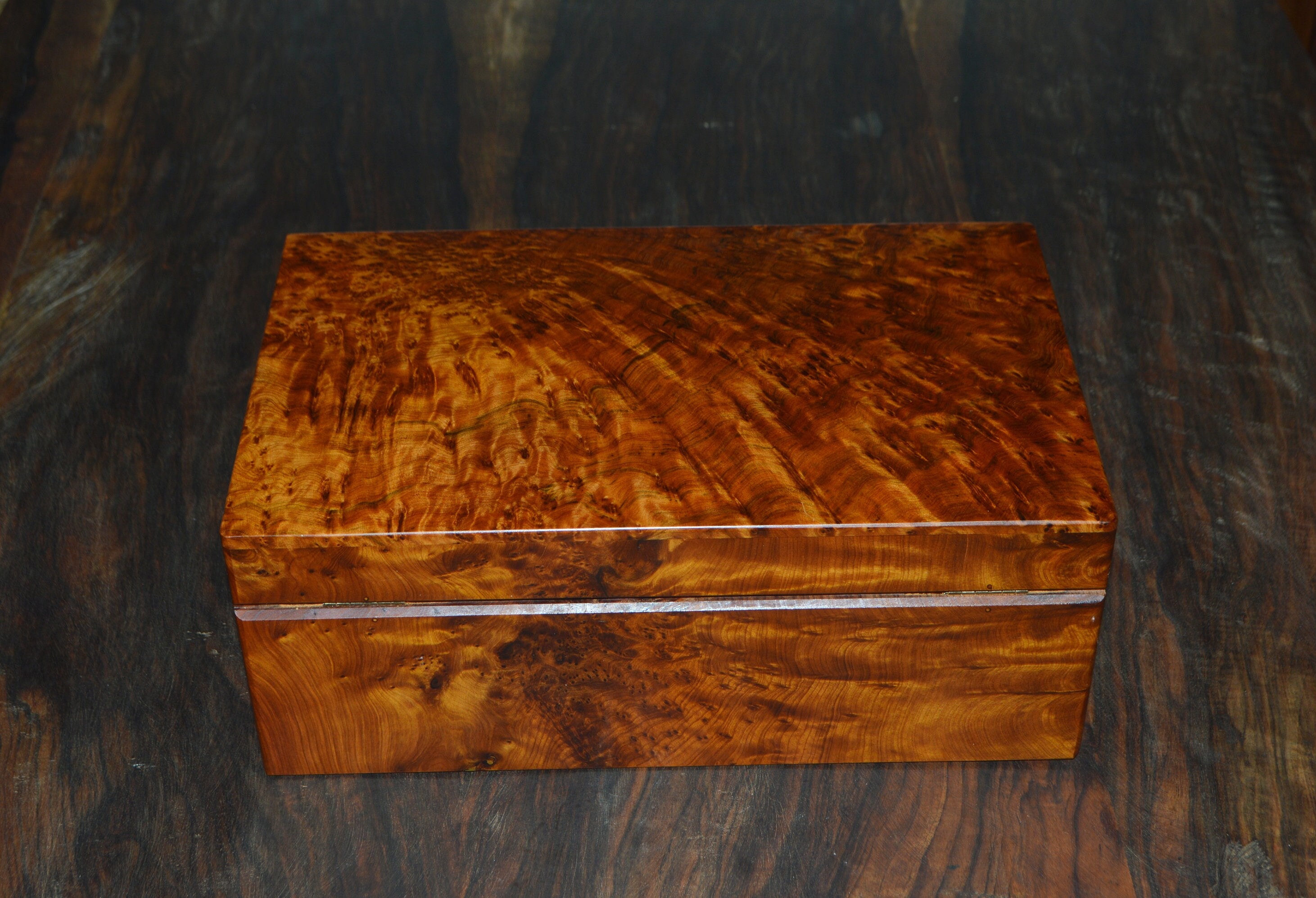 Big Wooden Jewelry Box Made of Burl Wood,large Jewelry Box Handcrafted