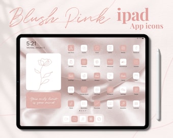 Blush Pink iPad iOS App Icons Aesthetic | 2000 Icons, Wallpapers, Widgets Pack