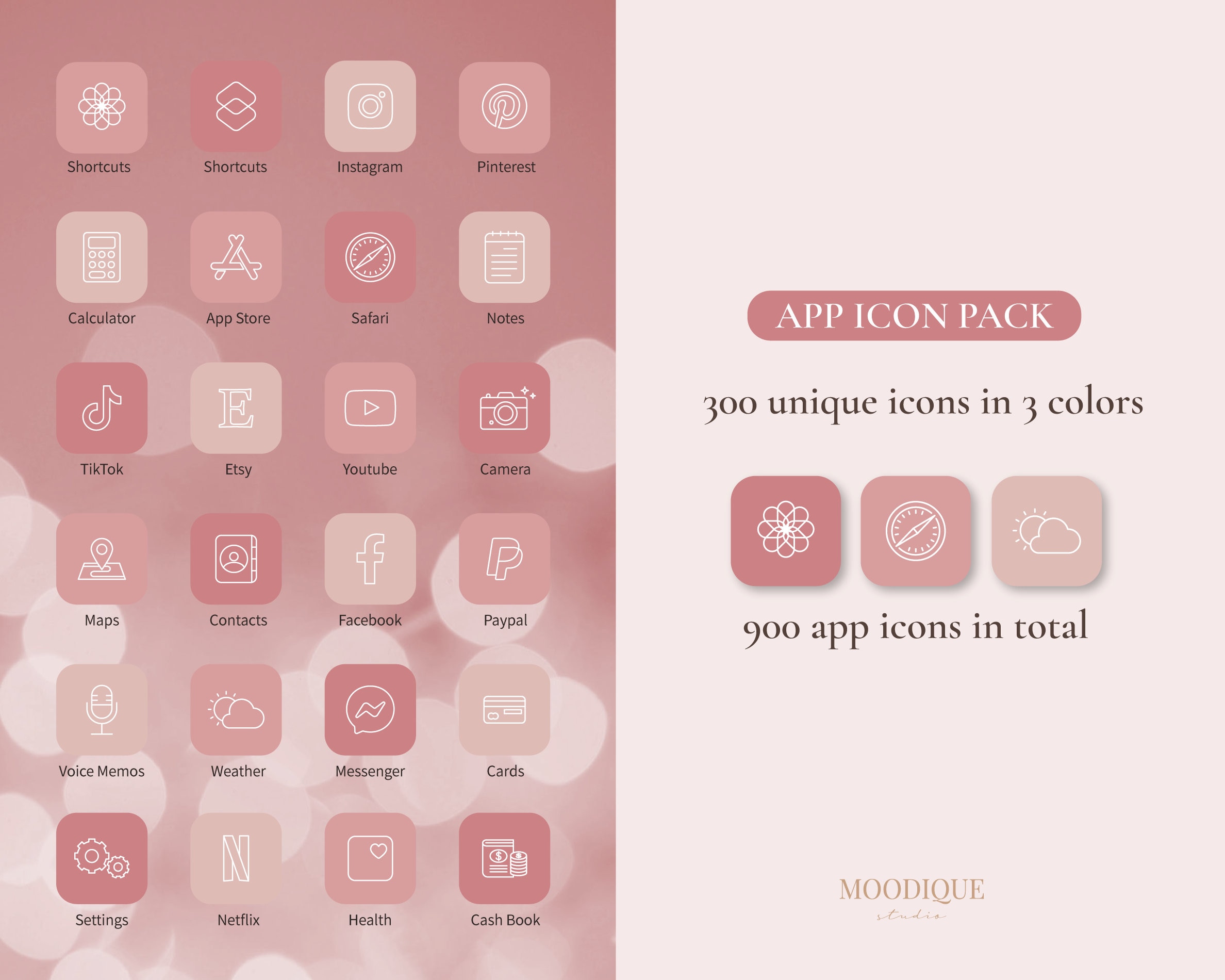 Valentine Pink Aesthetic Ios 1415 App Icons 900 Iphone Icon Etsy Canada