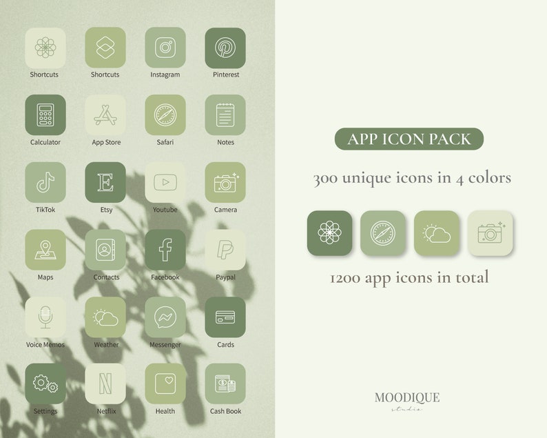 Sage Green Ios 1415 App Icons Aesthetic 1200 Neutral Iphone Etsy