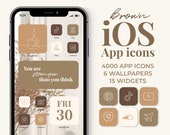 Autumn Brown iOS App Icon Pack Aesthetic | 4000 Fall Brown iPhone app covers Wallpaper Widget Smith