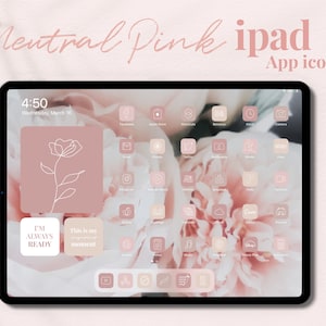 Neutral Pink iPad App Icons Aesthetic | 4000 IOS Icon, Wallpaper, Widget Pack