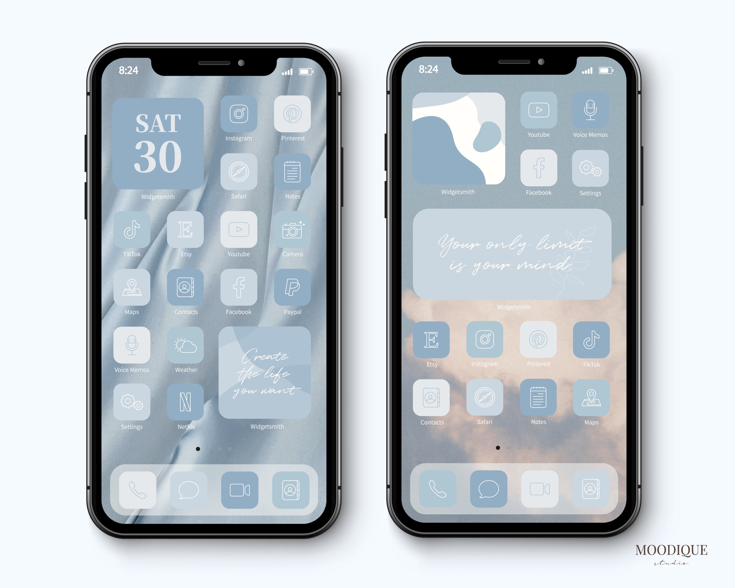 Pastel Blue Ios 1415 App Icons Aesthetic 1200 Iphone App Etsy UK