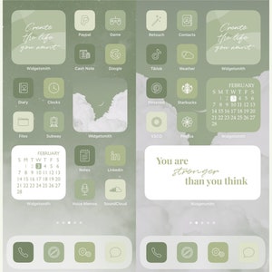 Sage Green Ios App Icons Aesthetic 4000 Neutral iPhone App Covers ...