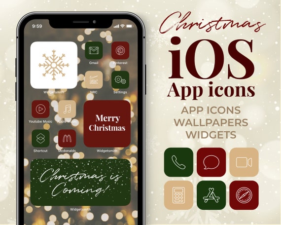 Christmas Ios 14-15 App Icons Aesthetic 900 Iphone App | Etsy