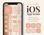 Peachy iOS App Icons |  5000 iPhone App Icons Aesthetic |  Widget Photos |  Peach iphone homescreen