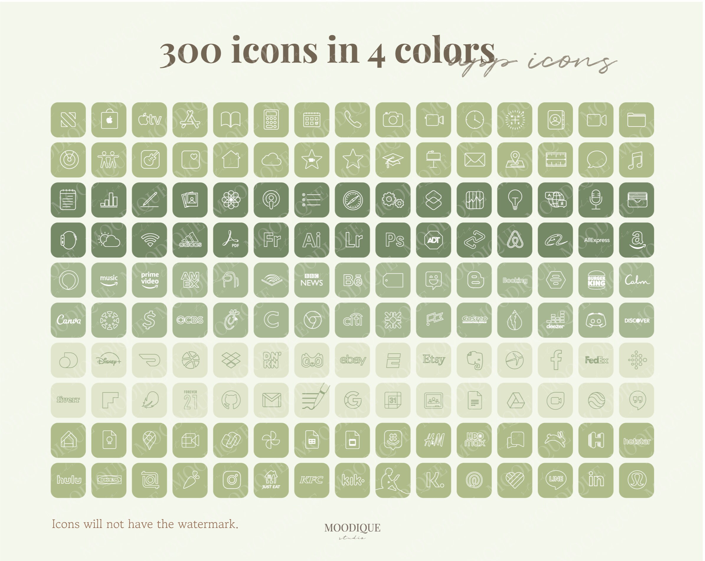 Sage Green Ipad Ios App Icons Aesthetic 1200 Icons Etsy UK