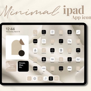Minimalist iPad iOS App Icons Aesthetic | Neutral 3000 iphone Icons, Wallpaper, Widget Pack