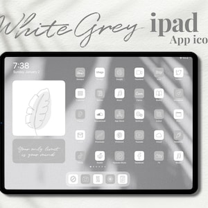 Weiß Grau iPad App Icons Aesthetic | 2000 Icons, Wallpapers, Widgets Pack