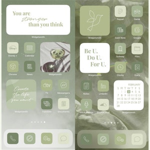 Sage Green Ios App Icons Aesthetic 4000 Neutral iPhone App Covers ...