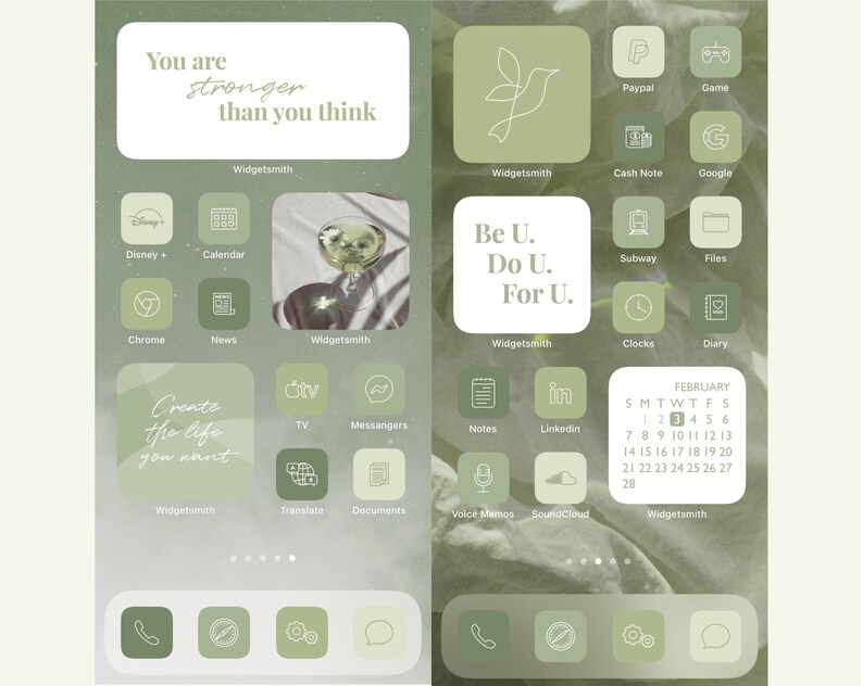 Sage Green Ios 1415 App Icons Aesthetic 1200 Neutral Iphone Etsy