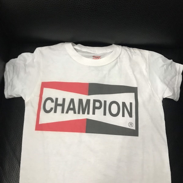 Champion T shirt racing spark plugs