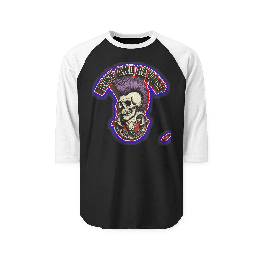 Punk Raglan Skull Punk Rock Raglan: Rebellious Unisex Cotton Tee - Etsy