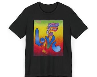 LOVE Psychedelic Heart Art T-Shirt | Colorful Retro Illustration